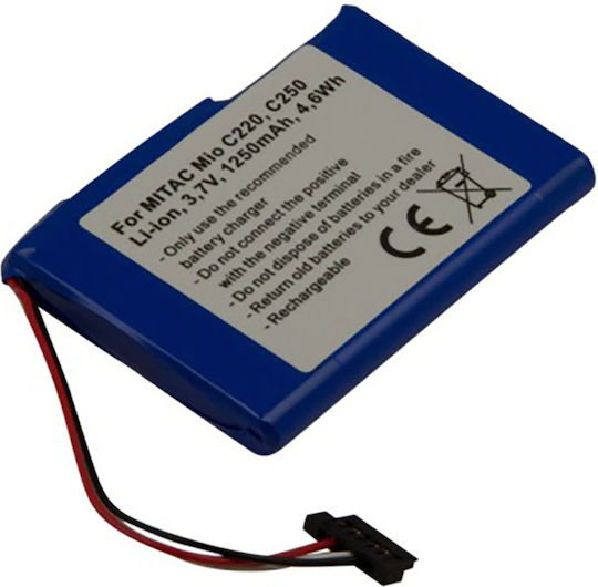 Avizar Battery Gps Mitac Mio C220 C250 3.7v 1250mah Li-ion Blue