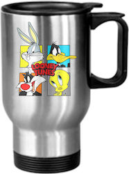 Купа Термос Looney Tunes 450 мл Сребриста