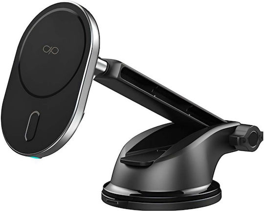 Force Power Magsafe Car Mount 15w Wireless Charging Strong Adjustable Arm Black