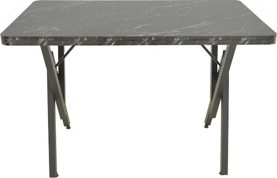 Vertex Τραπεζαρίας Μαύρο Εφέ Μαρμάρου 110x70x72εκ. Vertex Τραπεζαρίας Μαύρο Εφέ Μαρμάρου 110x70x72εκ.