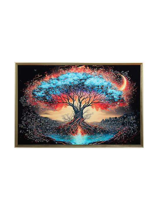 Wall Painting 90x60 With Frame Embossed Strass Keskor 29060-32