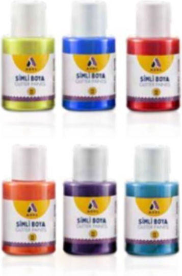 Acrylfarben Glitter Set 6 Stück 25ml von Adel