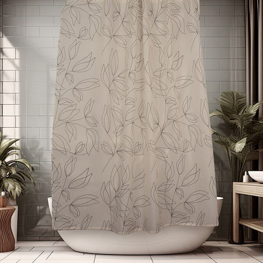 Epavlis Homeware Fabric Shower Curtain 180x180cm Flower