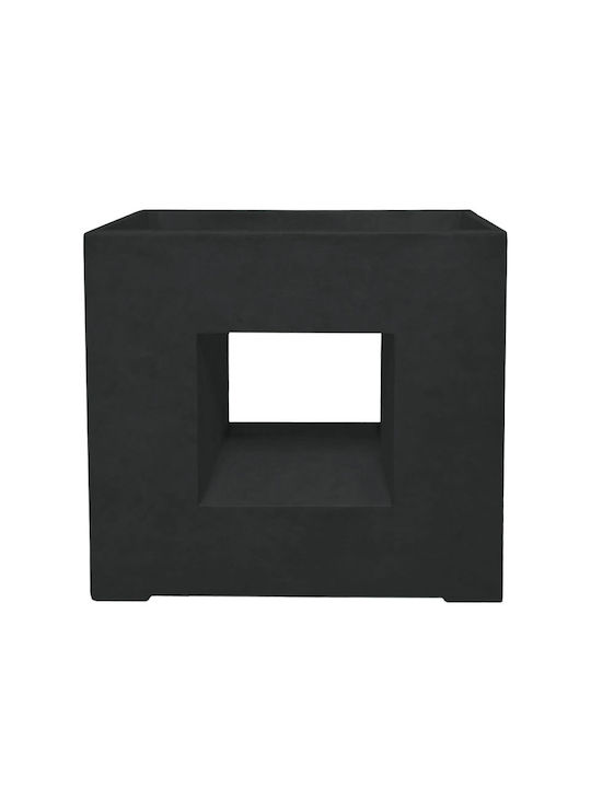 Marhome Ζαρντινιέρα Τσιμεντένια Μαύρη 68.5x28x69.5εκ.