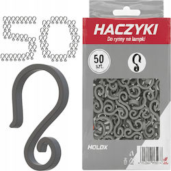 Gutter Hooks Lights Christmas Decorations Gray 4.4x2.5 Cm 100 Pieces Hlx-0083-set100