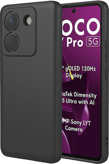 Back Cover Σιλικόνης Μαύρο (Poco M7 Pro)