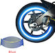 Set 16 Reflective Ornaments Car Motorcycle Rims Blue Color