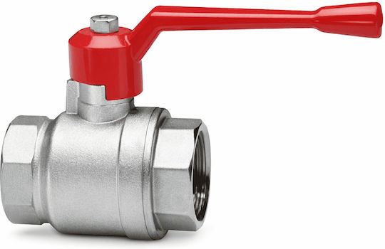 Ball Valve Full Flow Strong F-F 1/2 Steel Red Handle