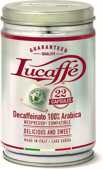 Lucaffe Κάψουλες Espresso Decaffeine Συμβατές με Μηχανή Nespresso 22caps