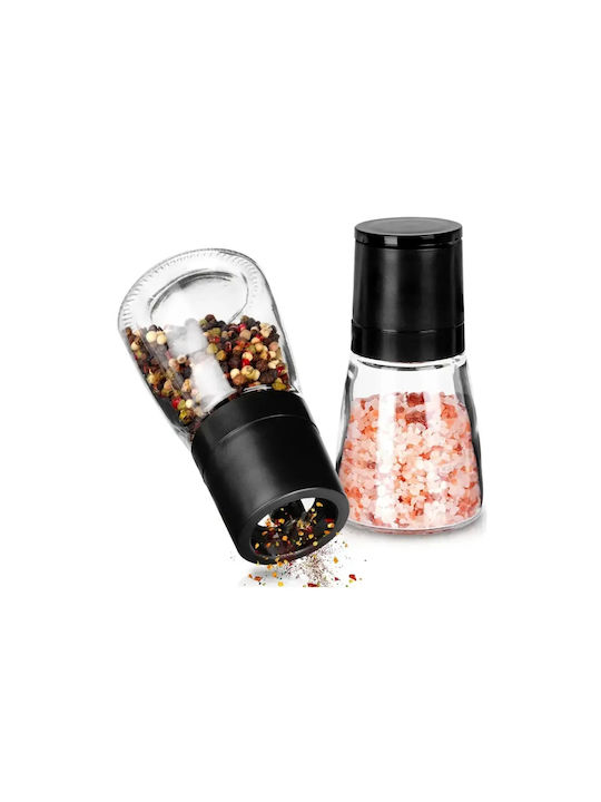 Vilde Set Manual Spice Mills Made of Glass 13.3cm 2 Pieces