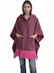 Women's Poncho with Buttons Pink