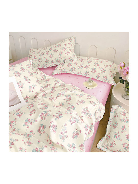 Epavlis Homeware Σετ Σεντόνια Υπέρδιπλα με Λάστιχο 160x200+25εκ. Μπεζ (4τμχ)