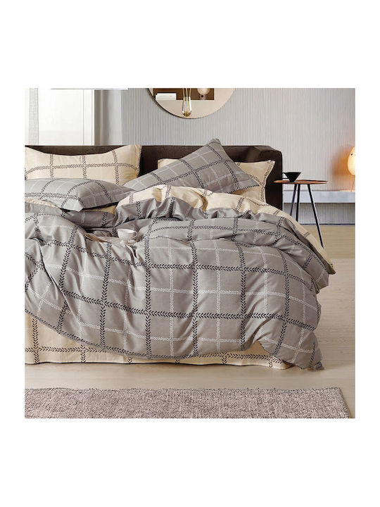 Epavlis Homeware Σετ Σεντόνια Υπέρδιπλα με Λάστιχο 160x200+25εκ. Γκρι (4τμχ)