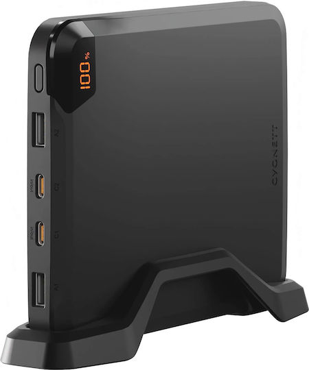 Cygnett Power Bank 25000mAh 100W с 2 USB-A порта и 2 USB-C порта Черен
