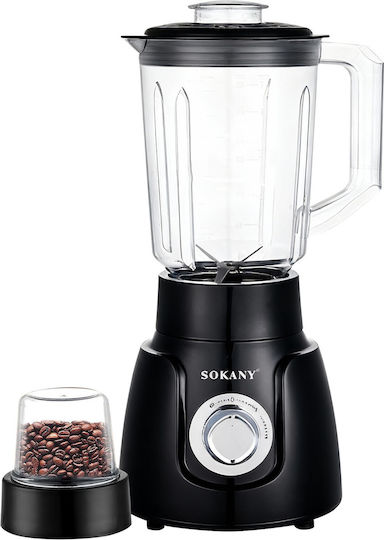 Sokany Μπλέντερ με Πλαστική Κανάτα 1.6 lt 500W Μαύρο SK-185