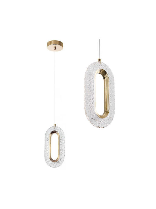 Toolight Pendant Light Gold with Crystals
