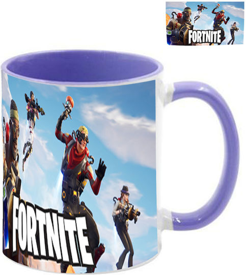 Fortnite Tasse Lila Mit Griff Innen