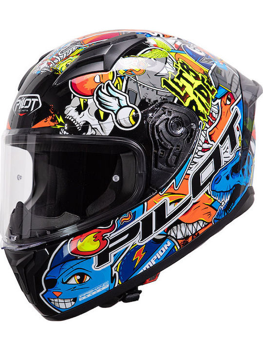 Pilot Flex Streetbomb Black/Yellow Motorcycle H...