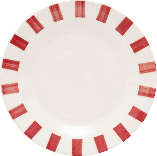 S-d Cheri Plate Desert made of Porcelain Red with Diameter 19cm