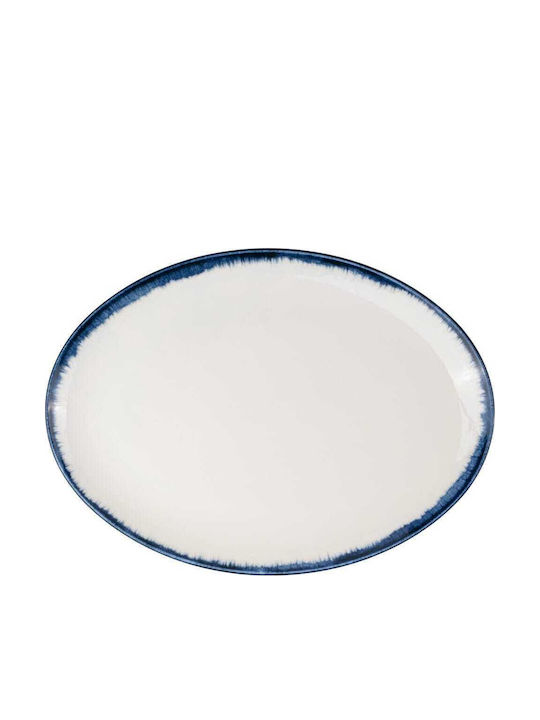 Kutahya Porselen Serving Platter Oval made of Porcelain Blue 33x19cm