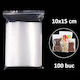 Ziplock Type Zipper Bag 100x150mm Set 100 Pieces