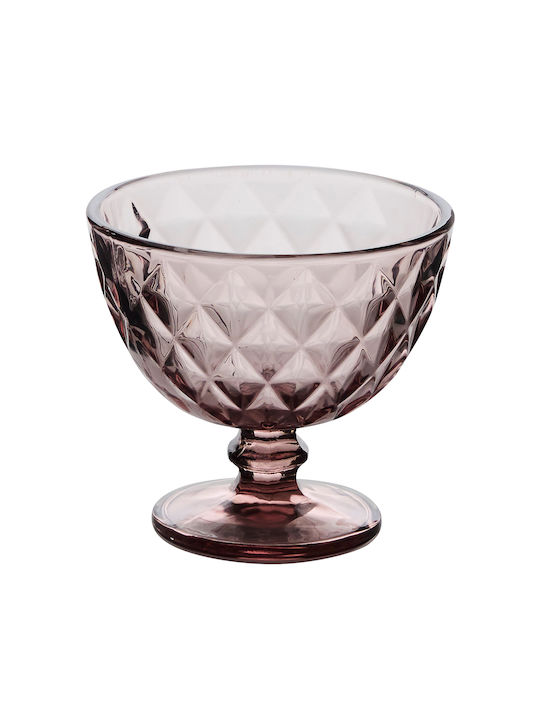 S-d Lea Ice Cream Serving Bowl Round Glass Pink...