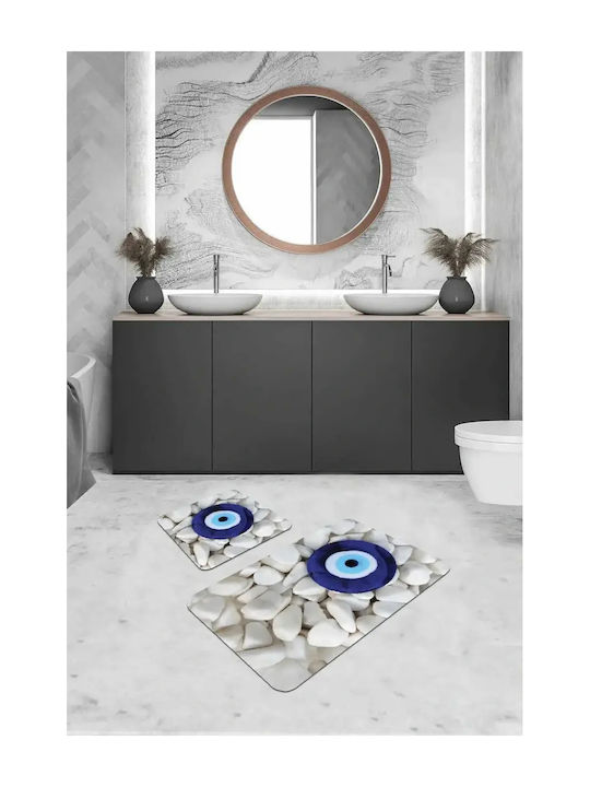 Bath Mat Gouri Eye White Background 60 x 60 cm