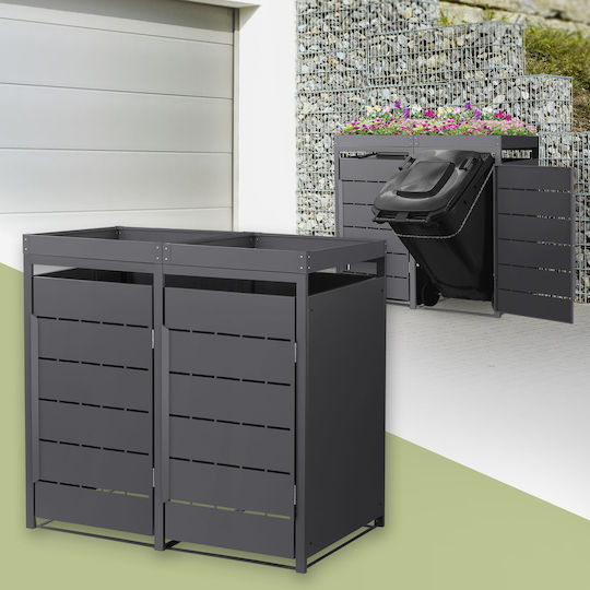 ML-Design Plastic Coș de gunoi Deșeuri 240lt Gri