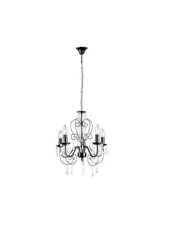 Toolight Candelabru cu Cristale Negru OSW-01245