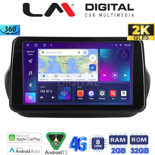 LM Digital Ηχοσύστημα Αυτοκινήτου για Peugeot Bipper Fiat Fiorino Citroen Nemo 2007 > 2021 (Bluetooth/USB/WiFi/GPS/Apple-Carplay/Android-Auto)
