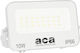 Aca Στεγανός Προβολέας LED 10W Ρυθμιζόμενο Λευκό IP66