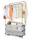 SPV Kleiderständer Teleskopisch Schwarz 83x28x175cm