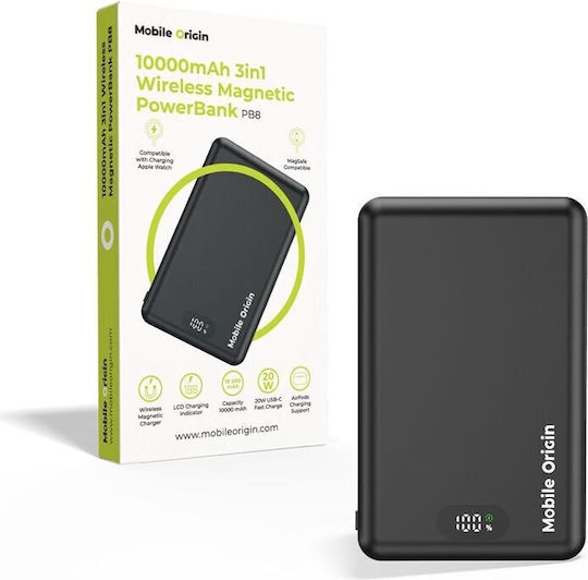 Mobile Origin MagSafe Power Bank 10000mAh 15W Power Delivery Μαύρο