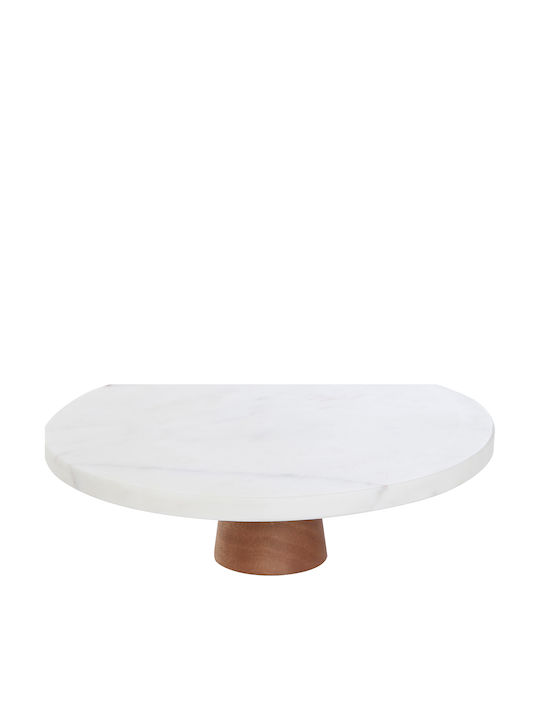 S-d Marble Τουρτιέρα Ξύλινη Λευκή 25x25x8εκ.