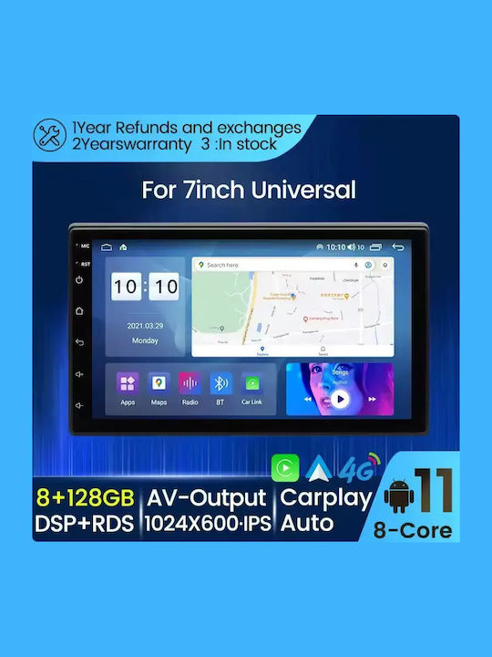 Echo Dynamics Auto-Audiosystem 2DIN (Bluetooth/USB/WiFi/GPS/Apple-Carplay/Android-Auto) mit Touchscreen 7"