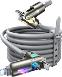 Lisen Cablu USB La Type-C / Lightning 2m