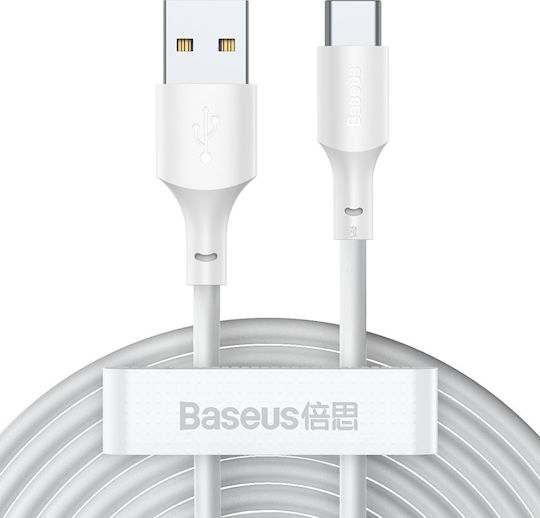 Baseus USB 2.0 Cable USB-C male - USB-A 40W Μαύρο 1.5m TZCATZJ-02 2τμχ