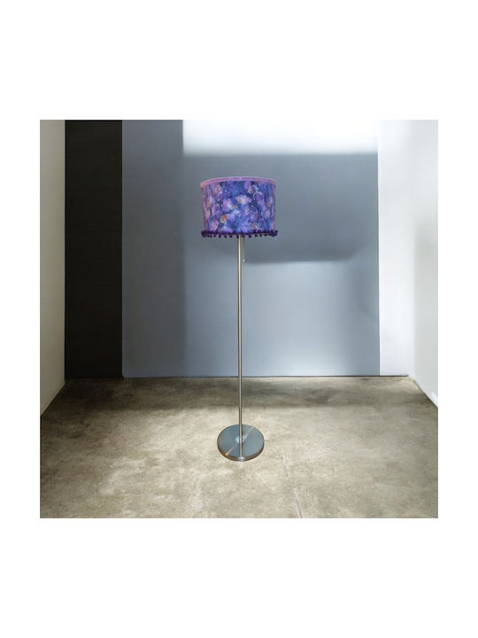 Oxygen Purple Tropical Φωτιστικό Δαπέδου με Ντουί για Λαμπτήρα E27 Ασημί