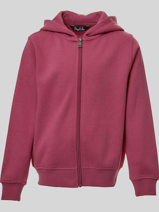 Kids Cardigan Cotton with Hood Fuchsia