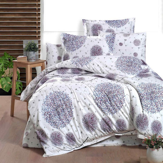 Pucioasa Set Cearșafuri 240x270cm. Purple Dandelion 4buc