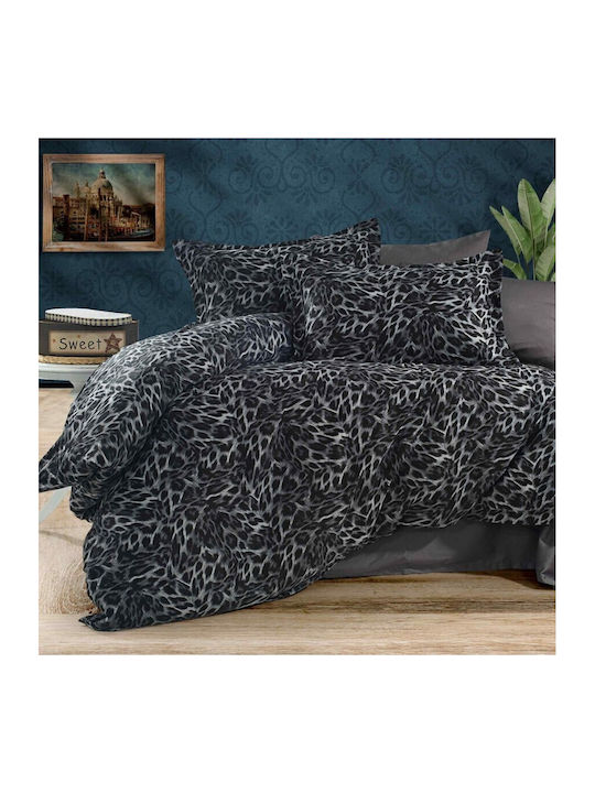 Pucioasa Sheet Sets Queen 240x270cm. Black Leop...