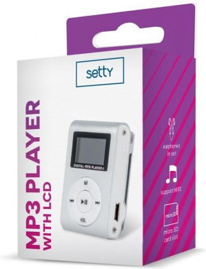 + Earphones MP3 Player (32GB) with LCD Screen Silver