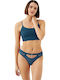 Damen Slip mit Spitze Petrol Blue