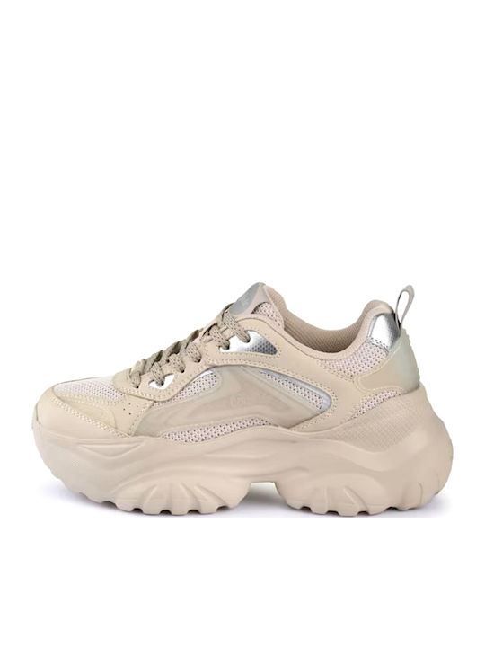 Buffalo Bliss Sneakers Cream / Silver