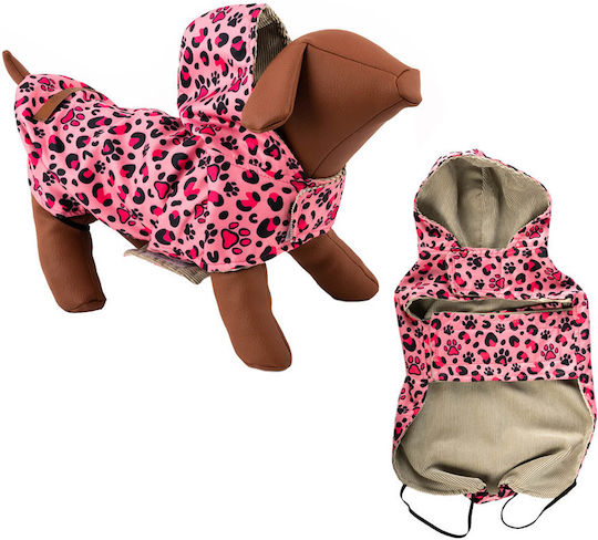 Woofmoda Μπουφάν Σκύλου Αδιάβροχο Ροζ 2XL με Μήκος Ράχης 60 εκ.
