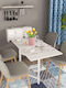 Wall-Mounted Collapsible White Dining Room Table Storage 148x64 Wall-Mounted Wooden Collapsible Dining Room Table Storage