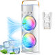 Dasbo Mini Portabil 2-în-1 Ventilator Pulverizator Fin Răcitor Aer Oscilație 90° Rotație 180° Umidificator Rezervor Apă 3 Niveluri Viteză USB Reîncărcabil Briză Proaspătă Confort Instant Utilizare Interior Exterior