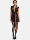 Mini Evening Dress Velvet Brown