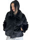 Frauen Pelz Black