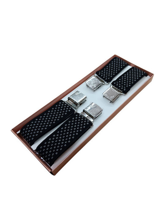 Breteli Bărbați Late 3.5 Cm Negre Albe